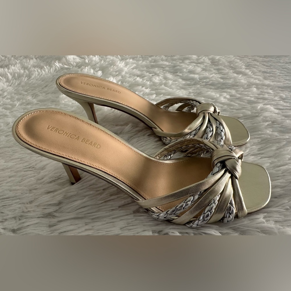 Veronica Beard Women's Misa Knot-Front‎ Heel Sandals Shoes Sz 7
